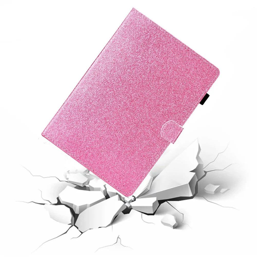 For iPad (2025) / 10.9 (2022) Glitter Powder PU Leather Tablet Case Auto Wake / Sleep Anti-Scratch Cover with Stand Card Holder - Pink - 5