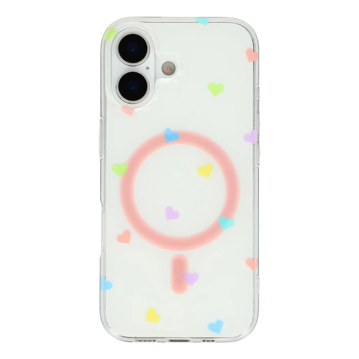 For iPhone 17 Case Little Heart Pattern TPU + PC Protective Phone Cover Compatible with MagSafe - Multi-color - 3