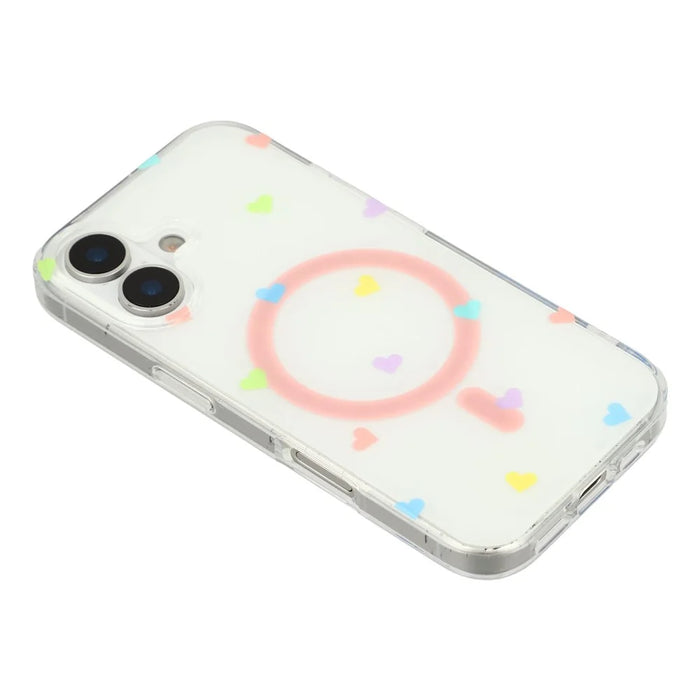 For iPhone 17 Case Little Heart Pattern TPU + PC Protective Phone Cover Compatible with MagSafe - Multi-color - 4