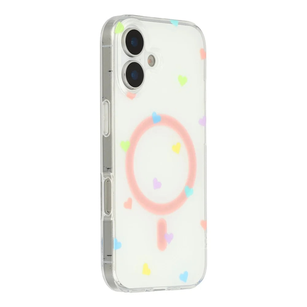 For iPhone 16 Case Little Heart Pattern TPU + PC Protective Phone Cover Compatible with MagSafe - Multi-color - 1
