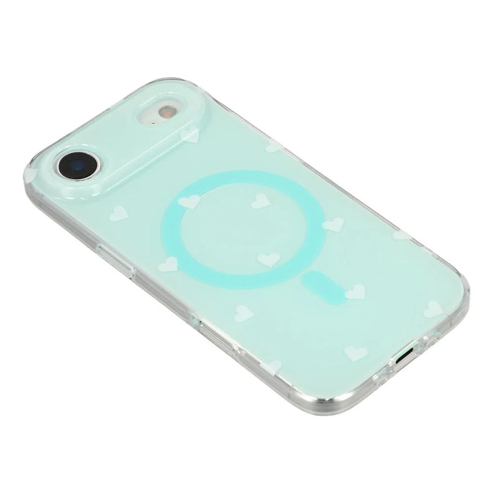 For iPhone Air Case Little Heart Pattern TPU + PC Protective Phone Cover Compatible with MagSafe - Blue - 4