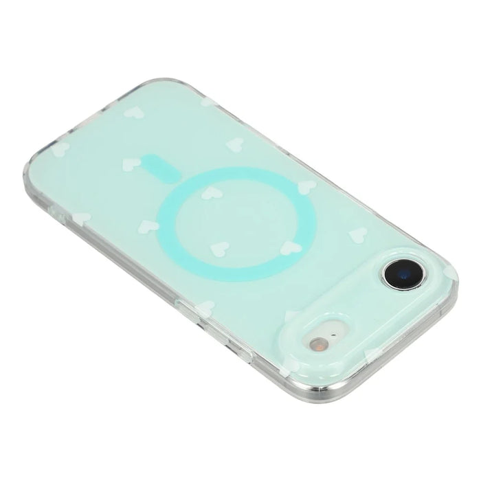 For iPhone Air Case Little Heart Pattern TPU + PC Protective Phone Cover Compatible with MagSafe - Blue - 5