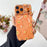 For iPhone 17 Pro Max Case Compatible with MagSafe Floral Pattern TPU PC Phone Back Cover - Orange - 2