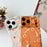 For iPhone 17 Pro Max Case Compatible with MagSafe Floral Pattern TPU PC Phone Back Cover - Orange - 5