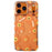 For iPhone 17 Pro Case Compatible with MagSafe Floral Pattern TPU PC Phone Back Cover - Orange - 1