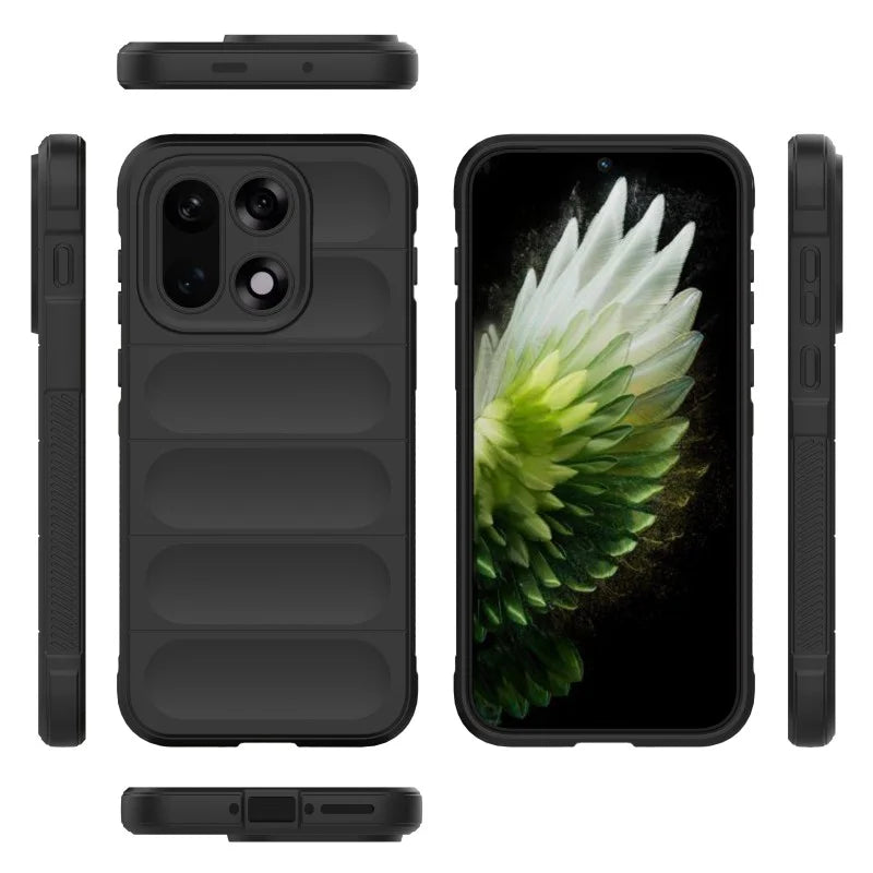 WANLONFENG For OnePlus 15 5G TPU Case  HD Series Anti Slip Phone Cover with Tempered Glass - Black - 3