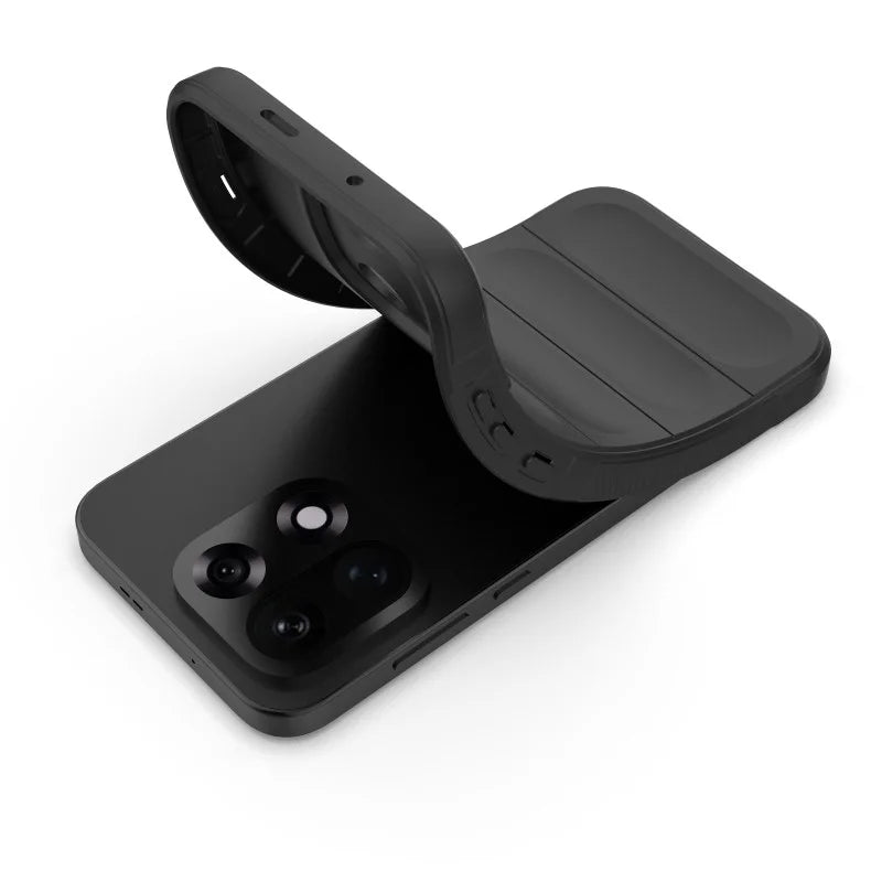 WANLONFENG For OnePlus 15 5G TPU Case  HD Series Anti Slip Phone Cover with Tempered Glass - Black - 4