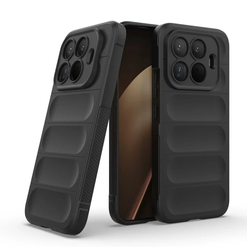 WANLONFENG For Xiaomi 15T Pro TPU Case  HD Series Anti Slip Phone Cover with Tempered Glass - Black - 2