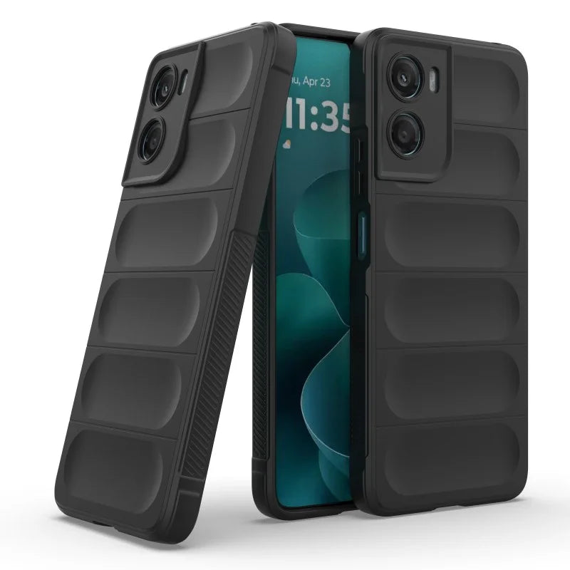 WANLONFENG For Motorola Moto G06 Power 4G / G06 4G TPU Case HD Series Anti Slip Phone Cover with Tempered Glass - Black - 2