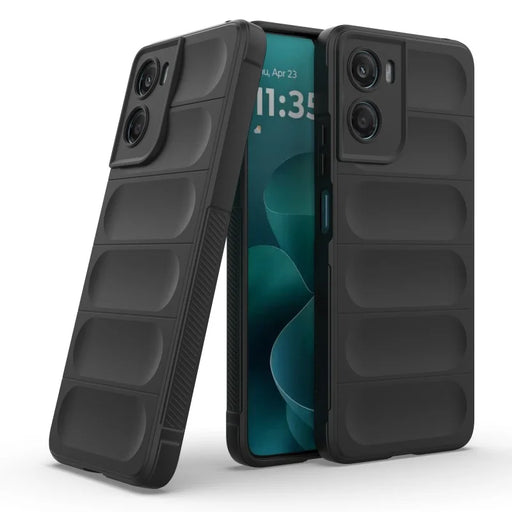 WANLONFENG For Motorola Moto G06 Power 4G / G06 4G TPU Case HD Series Anti Slip Phone Cover with Tempered Glass - Black - 2