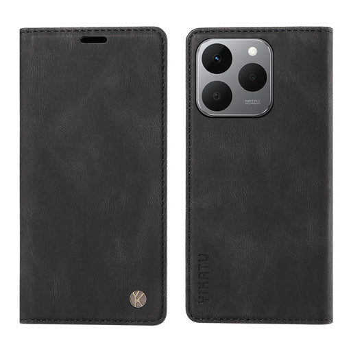 YIKATU For Realme 15T 5G Leather Cover  YK-004 Skin-Touch Wallet Phone Cases - Black - 1