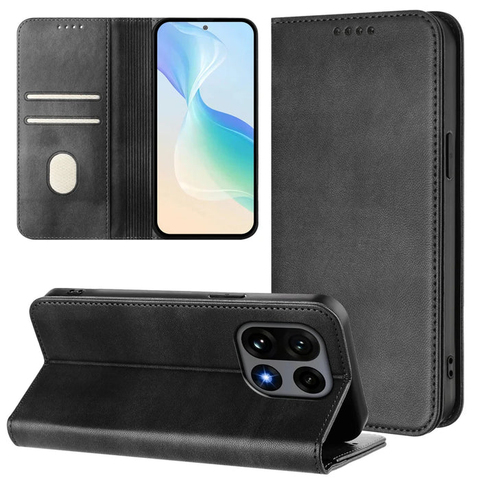 For OnePlus 15 5G Wallet Cases Retro Texture RFID Blocking Leather Phone Cover - Black - 3