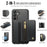 JEEHOOD For Samsung Galaxy A35 5G Case  J12 Magnetic Detachable Zipper Wallet Kickstand Leather Back Cover Magnetic Case - Black - 2