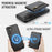 JEEHOOD For Samsung Galaxy A35 5G Case  J12 Magnetic Detachable Zipper Wallet Kickstand Leather Back Cover Magnetic Case - Black - 3