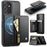 JEEHOOD For Samsung Galaxy A34 5G Case  J12 Magnetic Detachable Zipper Wallet Kickstand Leather Back Cover Magnetic Case - Black - 1