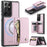 JEEHOOD For Samsung Galaxy S21 Ultra 5G Case  J12 Magnetic Detachable Zipper Wallet Kickstand Leather Back Cover Magnetic Case - Pink - 1