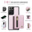 JEEHOOD For Samsung Galaxy S21 Ultra 5G Case  J12 Magnetic Detachable Zipper Wallet Kickstand Leather Back Cover Magnetic Case - Pink - 2