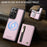 JEEHOOD For Samsung Galaxy S21 Ultra 5G Case  J12 Magnetic Detachable Zipper Wallet Kickstand Leather Back Cover Magnetic Case - Pink - 4