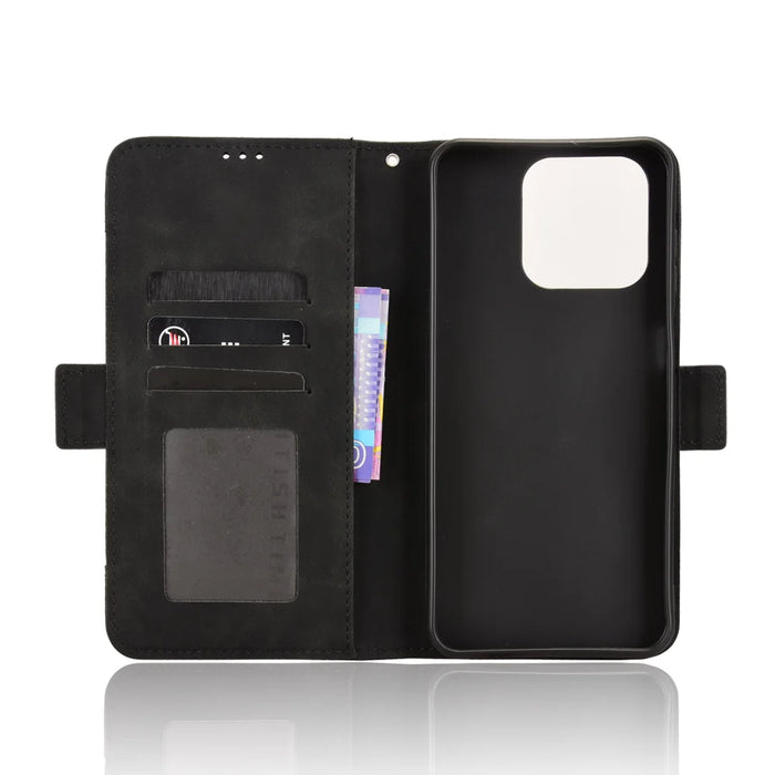 For Oukitel C69 Leather Case Phone Wallet Cover with Multiple Card Slots - Black - 4