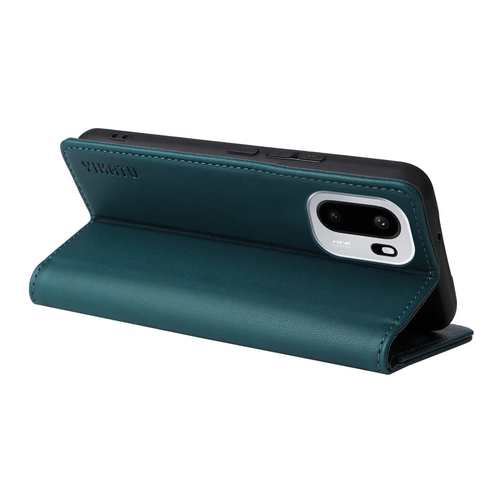 YIKATU For OnePlus 15R 5G / Ace 6T 5G / Ace 6 5G Phone Cases  Magnetic Closure PU Leather Mobile Cover - Green - 7