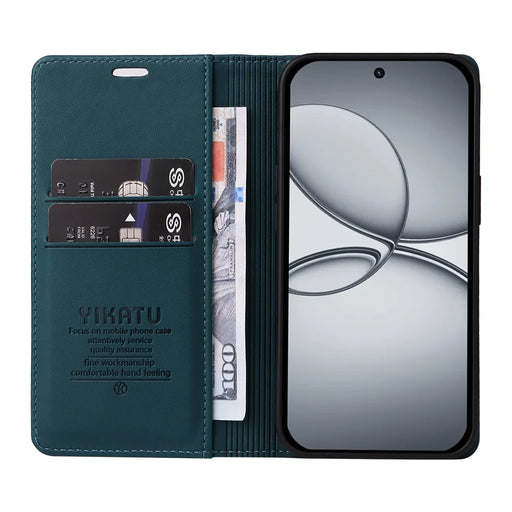 YIKATU For Realme 15T 5G Phone Cases  Magnetic Closure PU Leather Mobile Cover - Green - 2