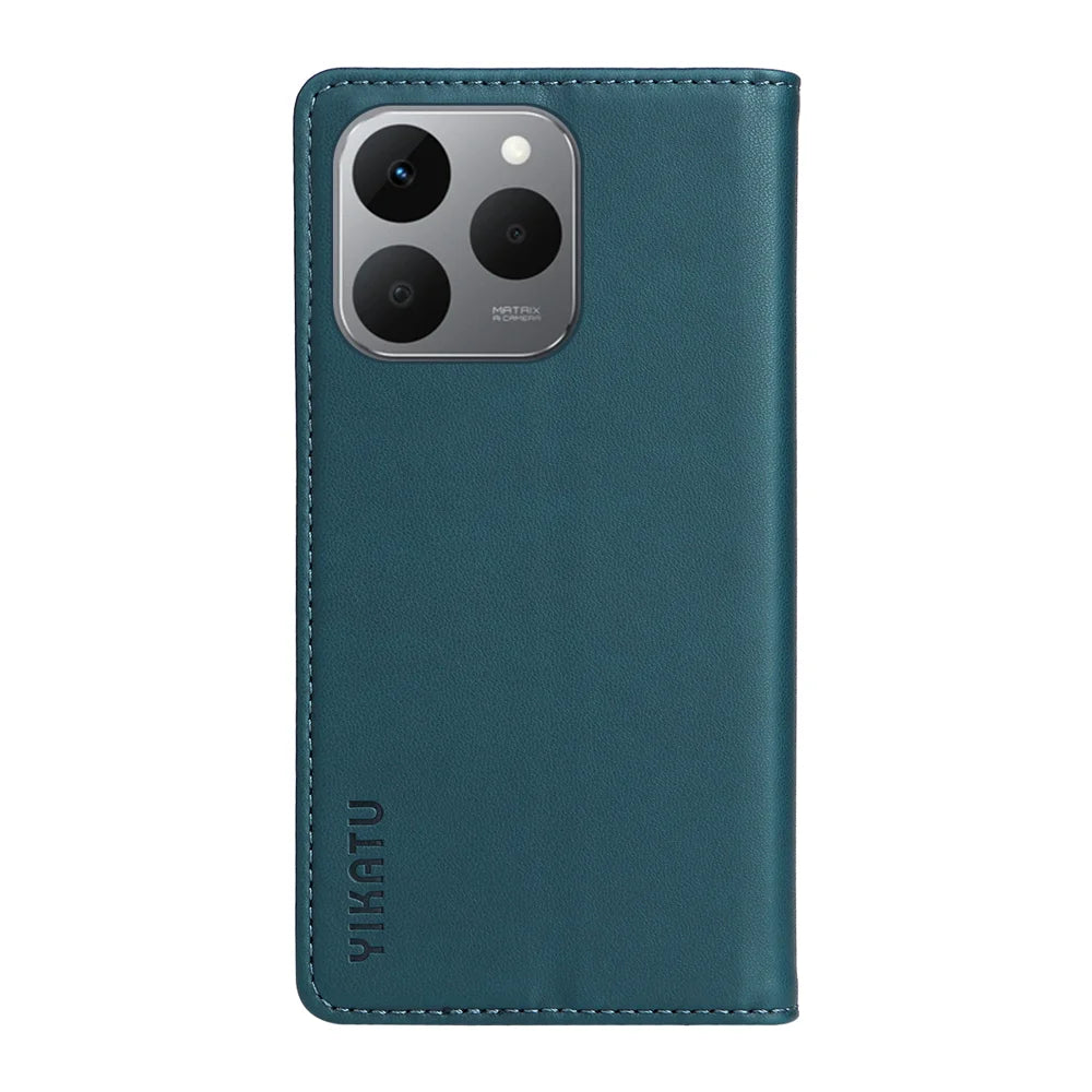YIKATU For Realme 15T 5G Phone Cases  Magnetic Closure PU Leather Mobile Cover - Green - 6