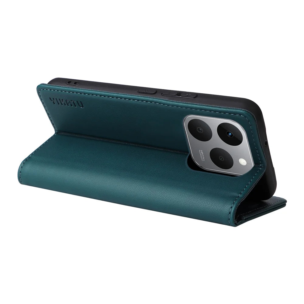 YIKATU For Realme 15T 5G Phone Cases  Magnetic Closure PU Leather Mobile Cover - Green - 7