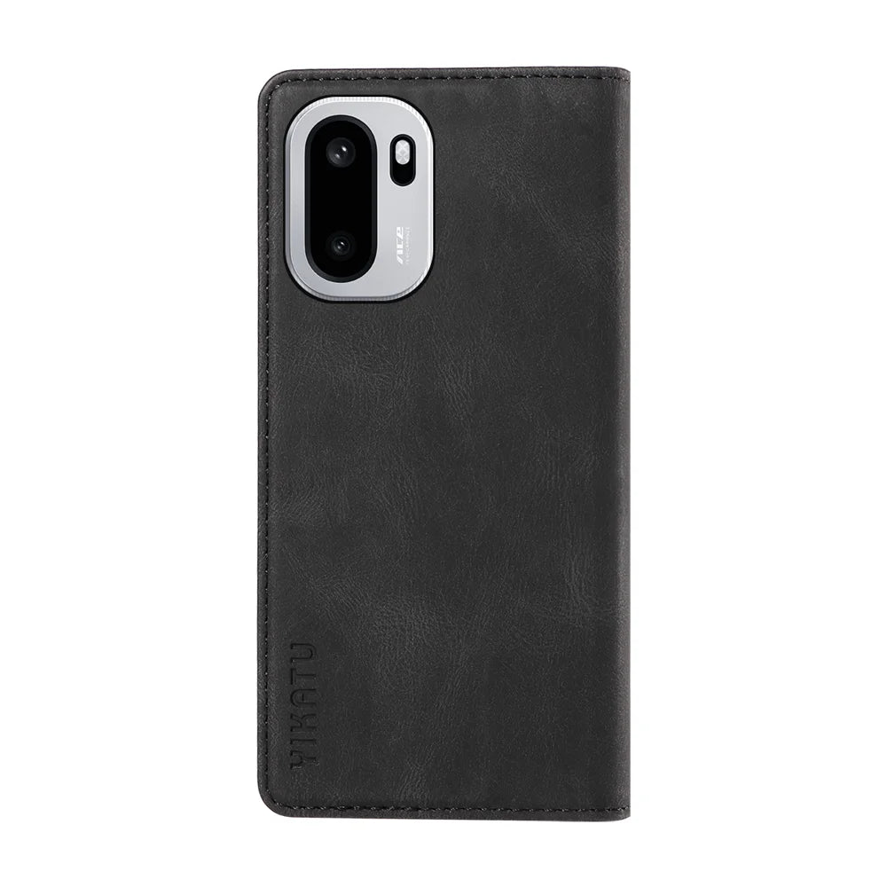 YIKATU For OnePlus 15R 5G / Ace 6T 5G / Ace 6 5G Leather Cover  YK-004 Skin-Touch Wallet Phone Cases - Black - 7