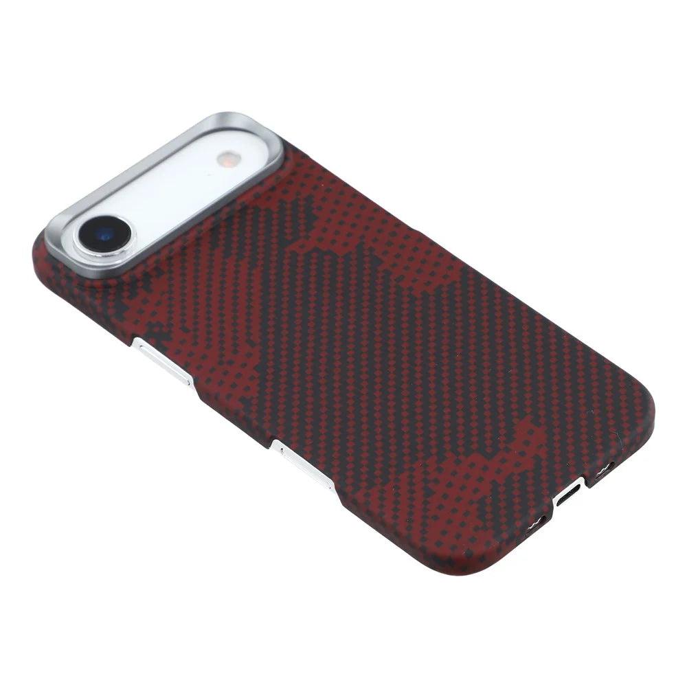 For iPhone Air Magnetic Case Camouflage Pattern Aramid Fiber Phone Cover with Metal Lens Frame - 4