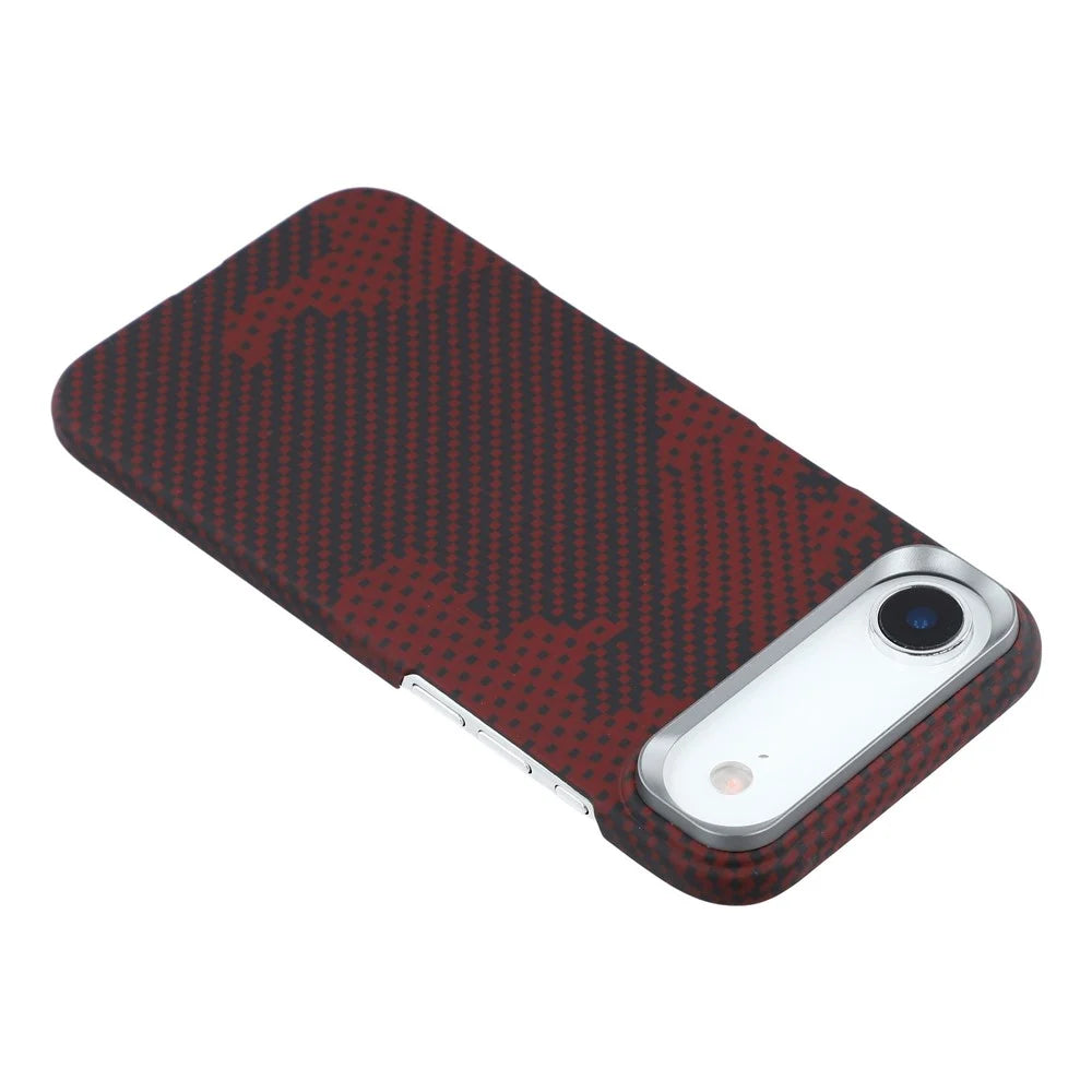 For iPhone Air Magnetic Case Camouflage Pattern Aramid Fiber Phone Cover with Metal Lens Frame - 5