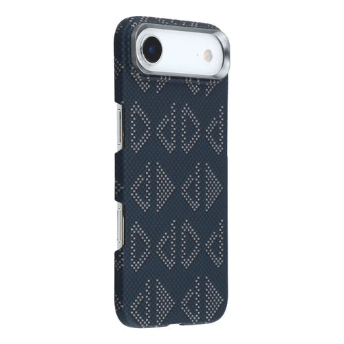 For iPhone Air Magnetic Case Geometric Pattern Aramid Fiber Phone Cover with Metal Lens Frame - 1