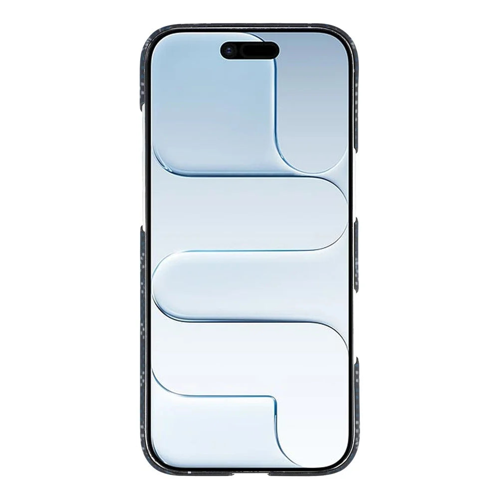 For iPhone Air Magnetic Case Geometric Pattern Aramid Fiber Phone Cover with Metal Lens Frame - 2