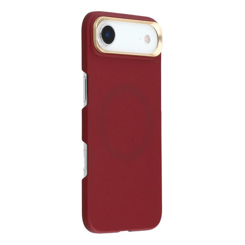 For iPhone Air Magnetic Case Fine Grid Aramid Fiber Phone Cover with Metal Lens Frame - 1