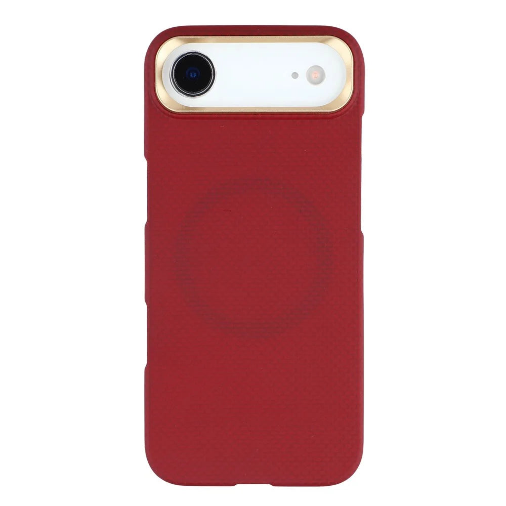 For iPhone Air Magnetic Case Fine Grid Aramid Fiber Phone Cover with Metal Lens Frame - 3