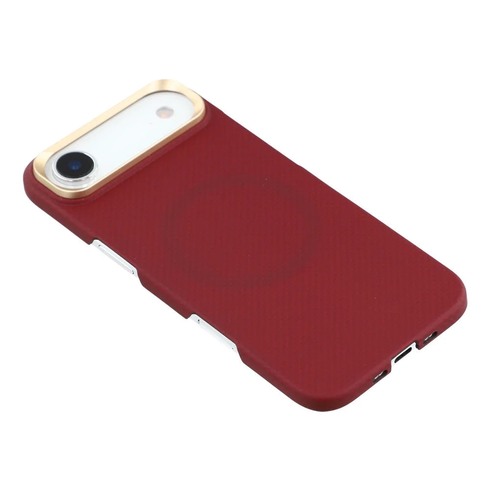 For iPhone Air Magnetic Case Fine Grid Aramid Fiber Phone Cover with Metal Lens Frame - 4