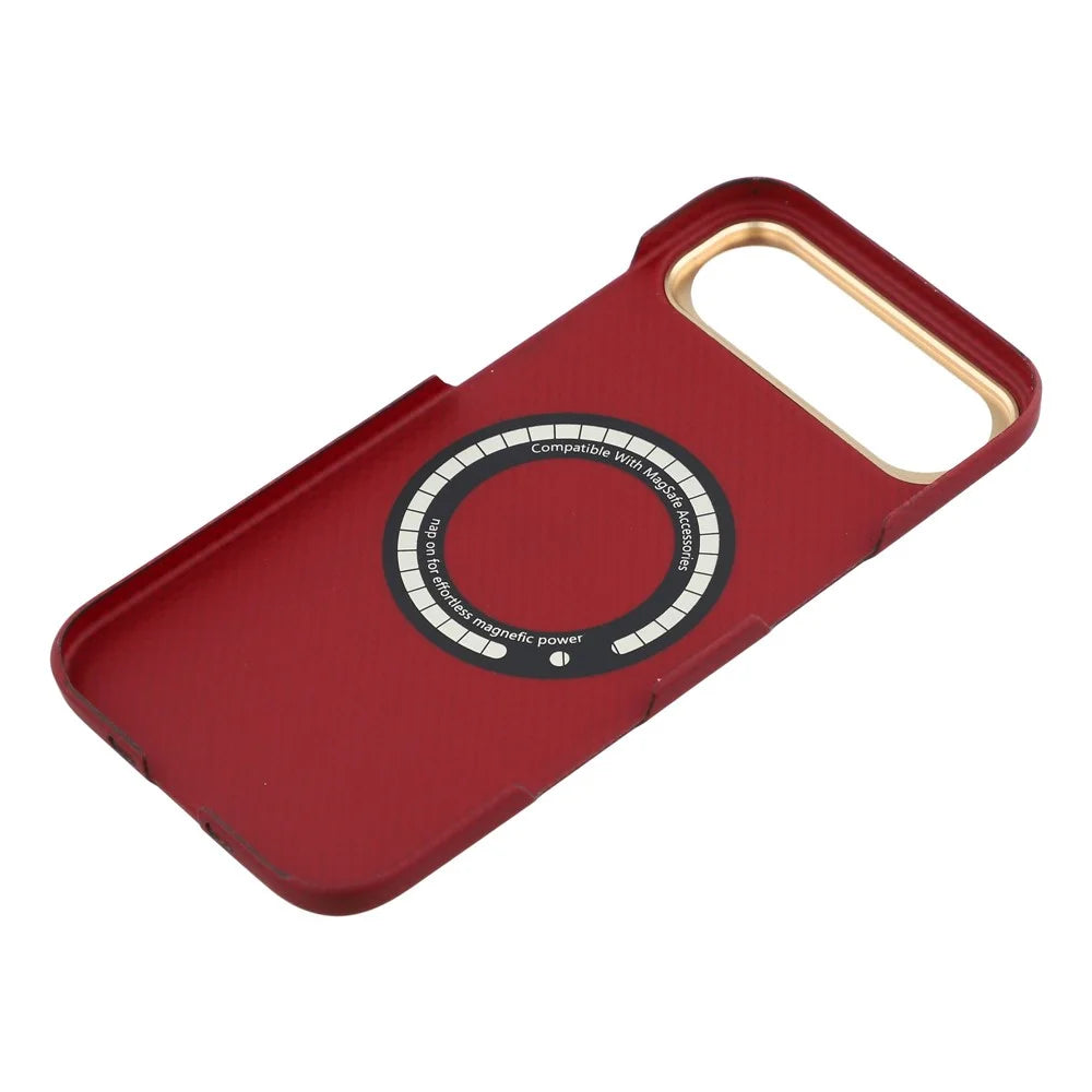 For iPhone Air Magnetic Case Fine Grid Aramid Fiber Phone Cover with Metal Lens Frame - 6
