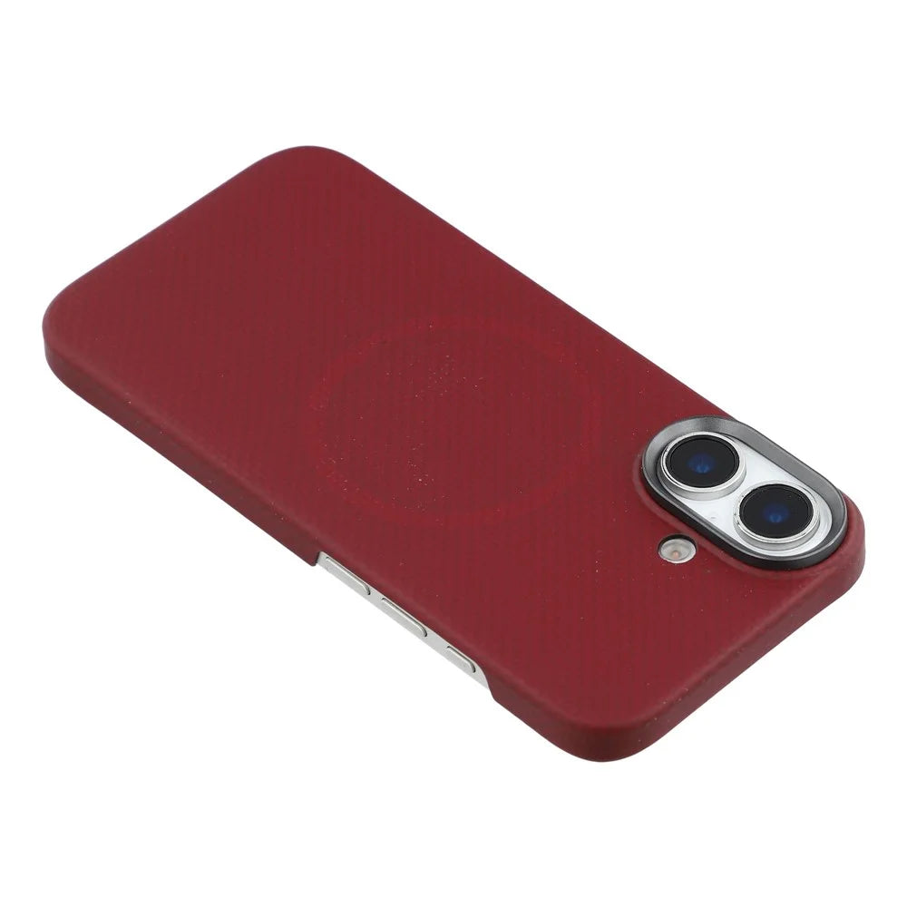 For iPhone 17 Magnetic Case Fine Grid Aramid Fiber Phone Cover with Metal Lens Frame - 5