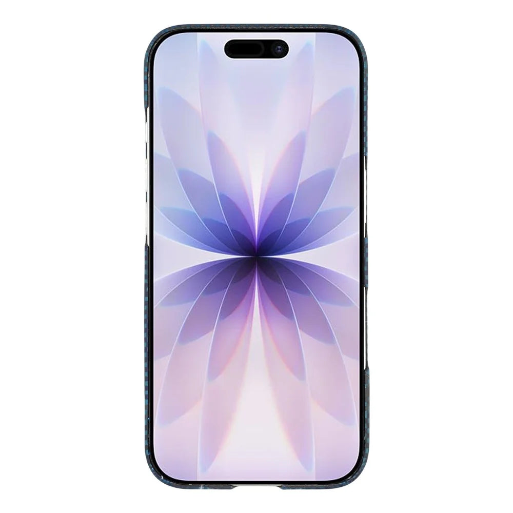For iPhone 17 Magnetic Case Precise Cutouts Aramid Fiber Phone Cover with Metal Lens Frame - Moon - 2