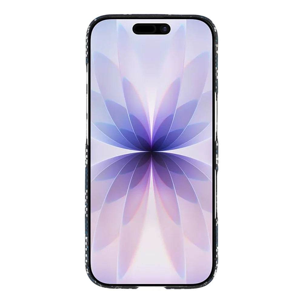 For iPhone 17 Magnetic Case Geometric Pattern Aramid Fiber Phone Cover with Metal Lens Frame - 2