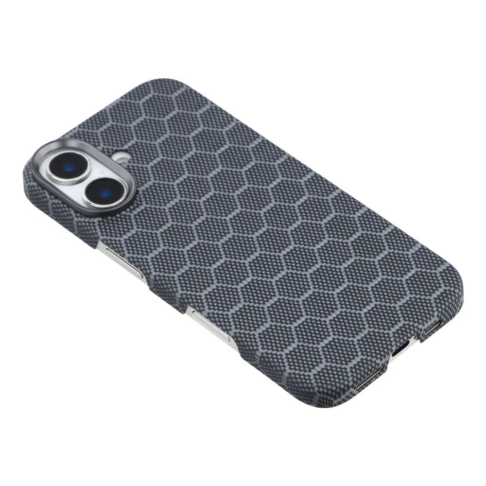 For iPhone 17 Magnetic Case Honeycomb Texture Aramid Fiber Phone Cover - 4
