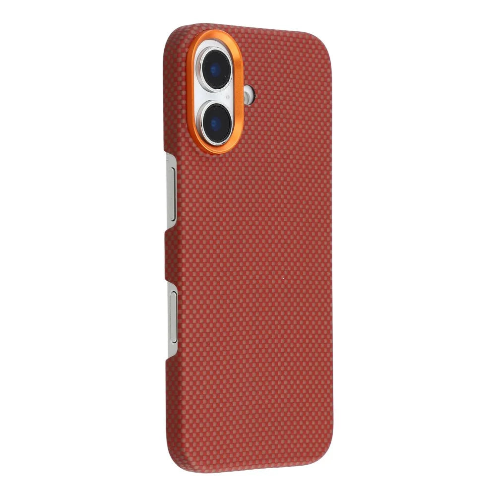 For iPhone 17 Magnetic Case Aramid Fiber Phone Cover with Metal Lens Frame - 1
