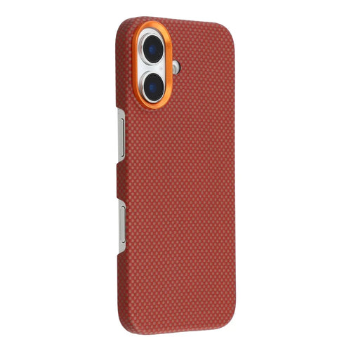 For iPhone 17 Magnetic Case Aramid Fiber Phone Cover with Metal Lens Frame - 1