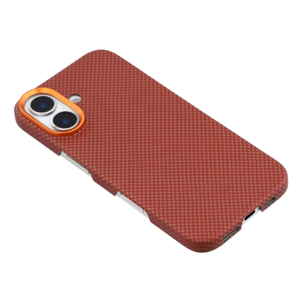 For iPhone 17 Magnetic Case Aramid Fiber Phone Cover with Metal Lens Frame - 4