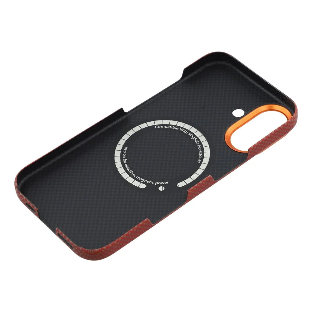 For iPhone 17 Magnetic Case Aramid Fiber Phone Cover with Metal Lens Frame - 6