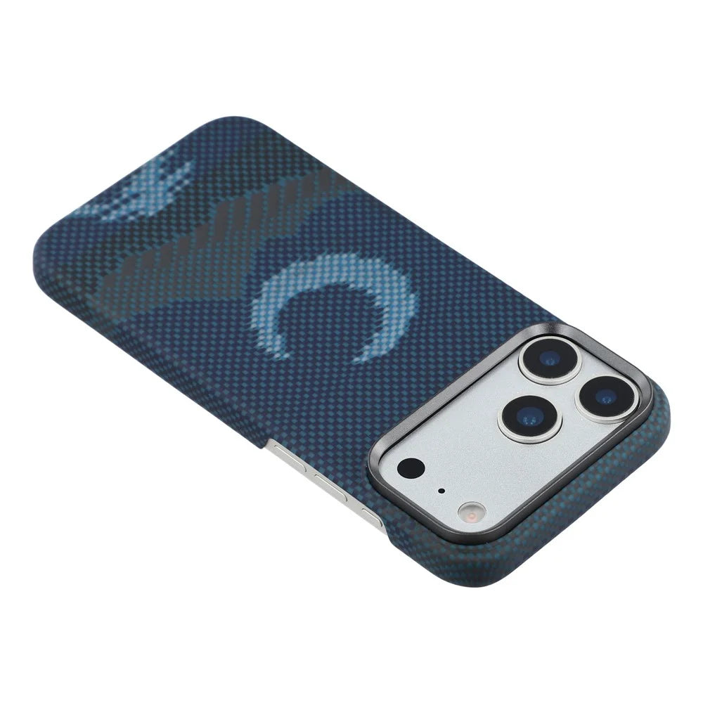For iPhone 17 Pro Max Magnetic Case Precise Cutouts Aramid Fiber Phone Cover with Metal Lens Frame - Moon - 5