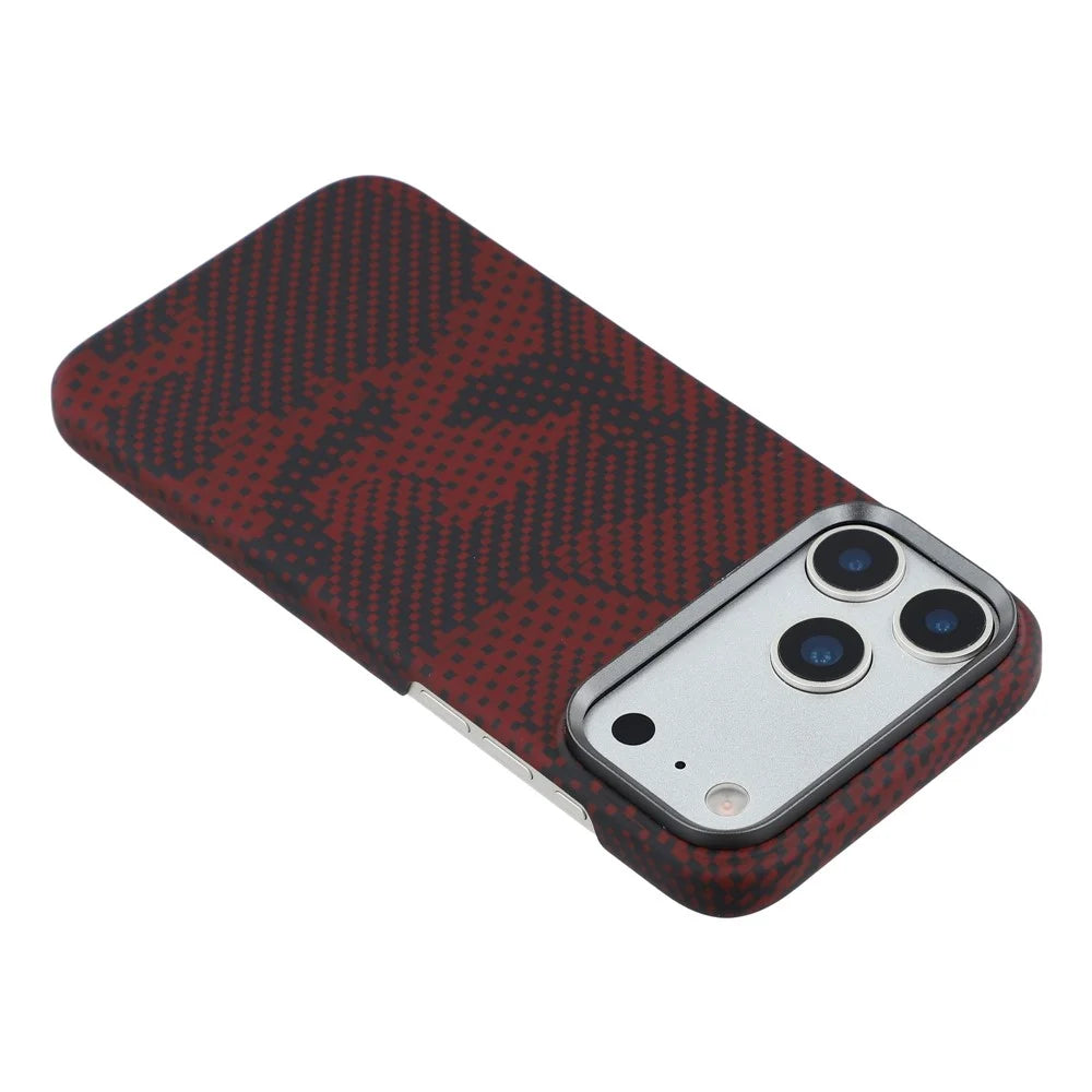 For iPhone 17 Pro Max Magnetic Case Camouflage Pattern Aramid Fiber Phone Cover with Metal Lens Frame - 5