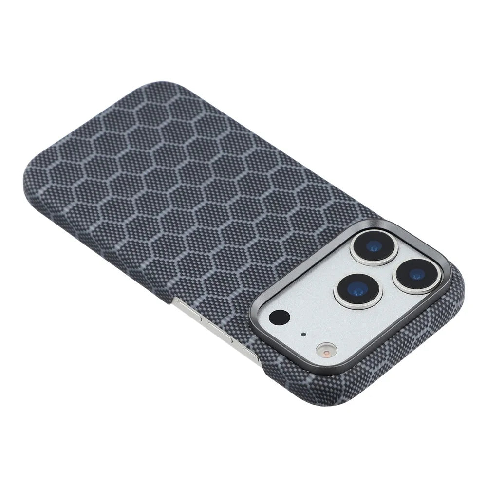 For iPhone 17 Pro Magnetic Case Honeycomb Texture Aramid Fiber Phone Cover - 5