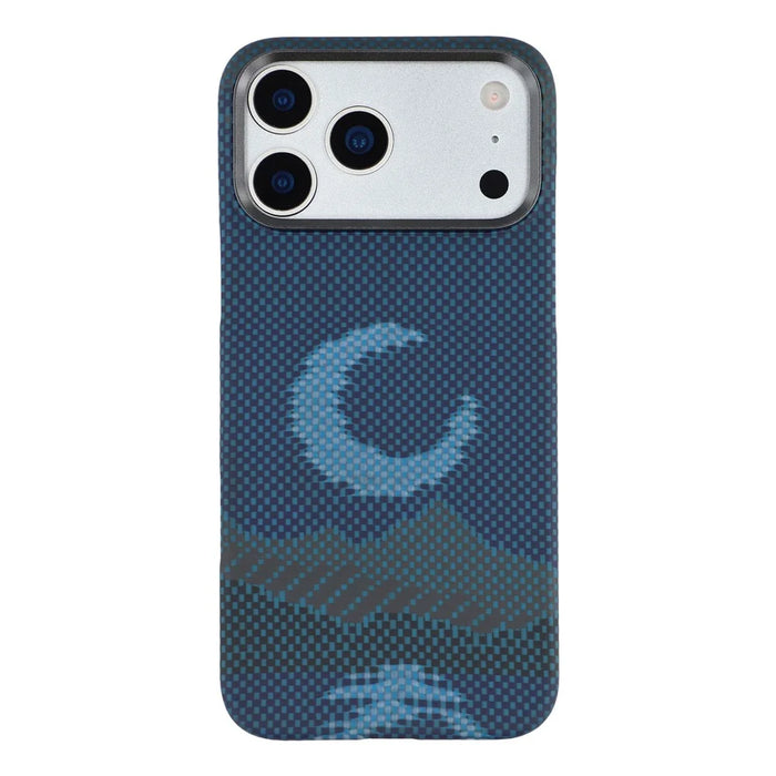 For iPhone 17 Pro Magnetic Case Precise Cutouts Aramid Fiber Phone Cover with Metal Lens Frame - Moon - 3