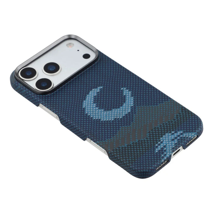 For iPhone 17 Pro Magnetic Case Precise Cutouts Aramid Fiber Phone Cover with Metal Lens Frame - Moon - 4