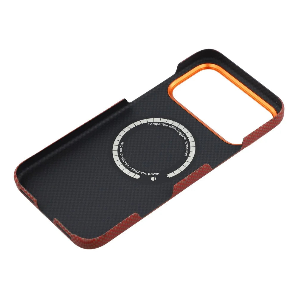 For iPhone 17 Pro Magnetic Case Aramid Fiber Phone Cover with Metal Lens Frame - 6